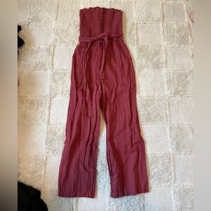 Abercrombie & Fitch Maroon Jumpsuit